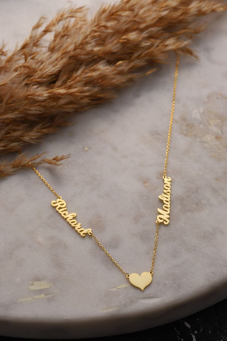 Customized Double Name Heart Necklace