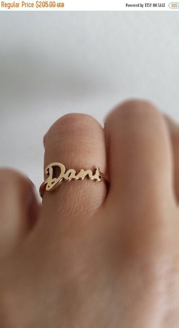 Adjustable Couple Name Ring