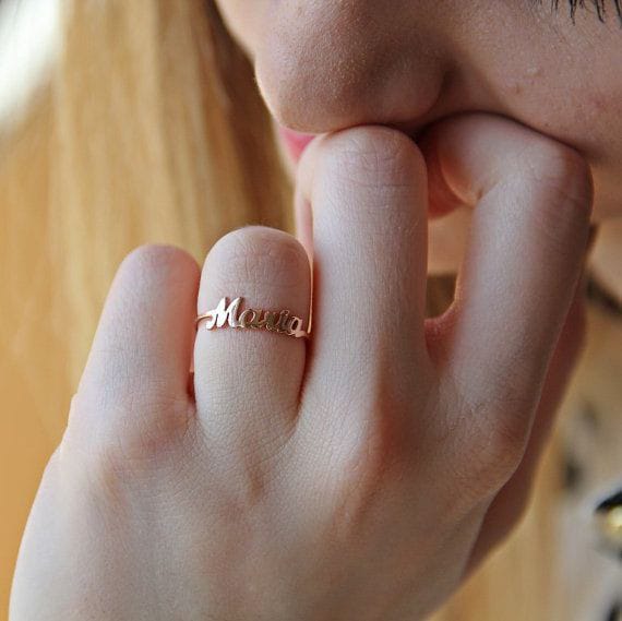 Adjustable Couple Name Ring