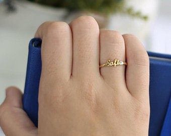 Adjustable Couple Name Ring