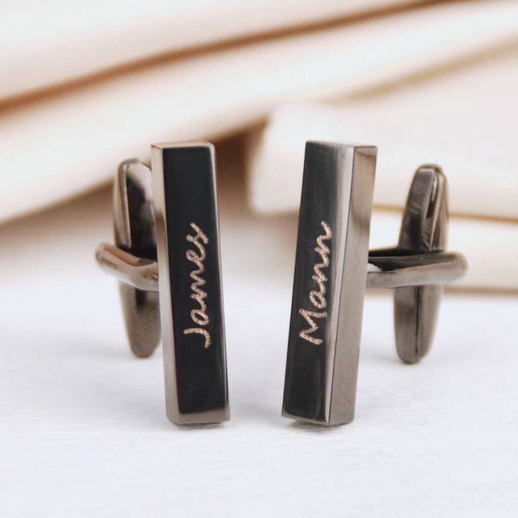 Customized Bar Cufflinks With Name