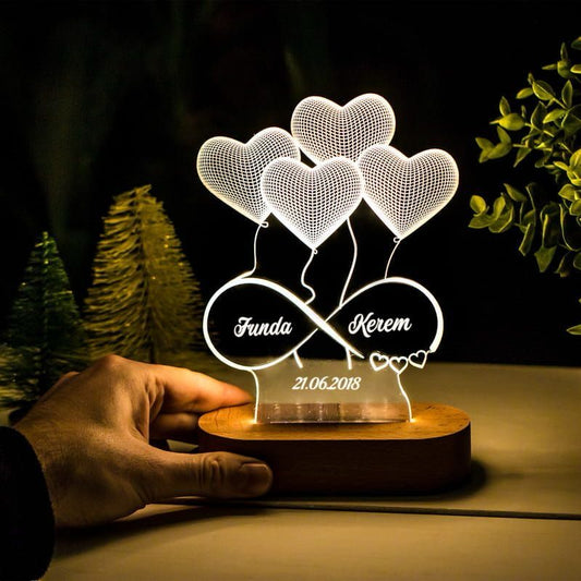 Personalized 3D illusion Led lamp anniversary